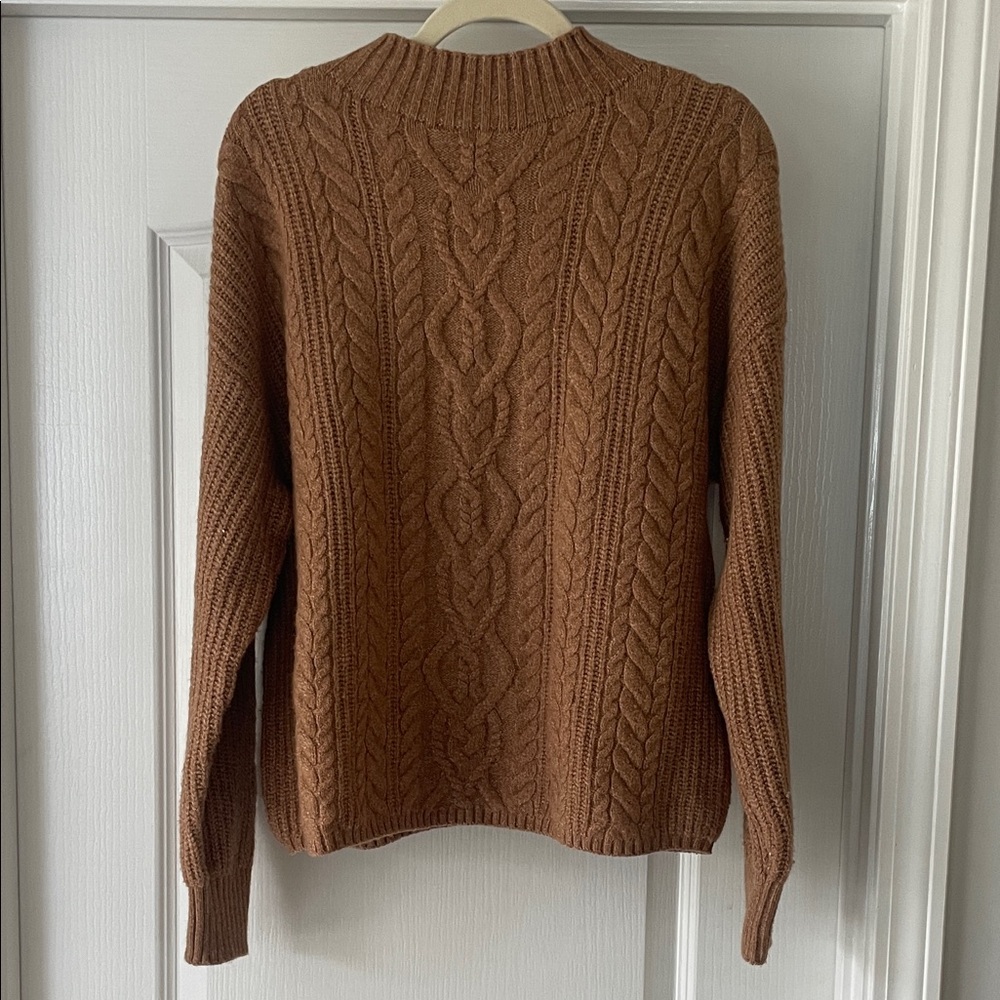 Cozy Women’s Brown Cable Knit Sweater